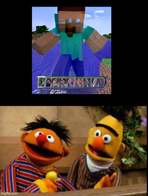 Tf | image tagged in double long black template,ernie,excuse me wtf | made w/ Imgflip meme maker