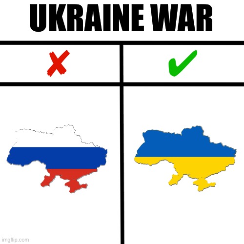Ukraine war - support Ukraine | UKRAINE WAR | image tagged in yes or no - two things compared,ukraine,ukraine war,russia,war,invasion | made w/ Imgflip meme maker