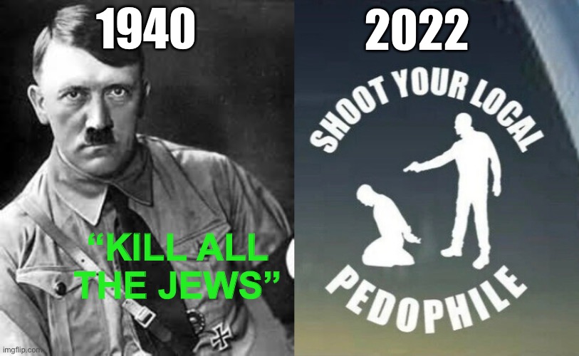 We are the unfair victims of a new Holocaust | 1940; 2022; “KILL ALL
THE JEWS” | image tagged in adolf hitler | made w/ Imgflip meme maker