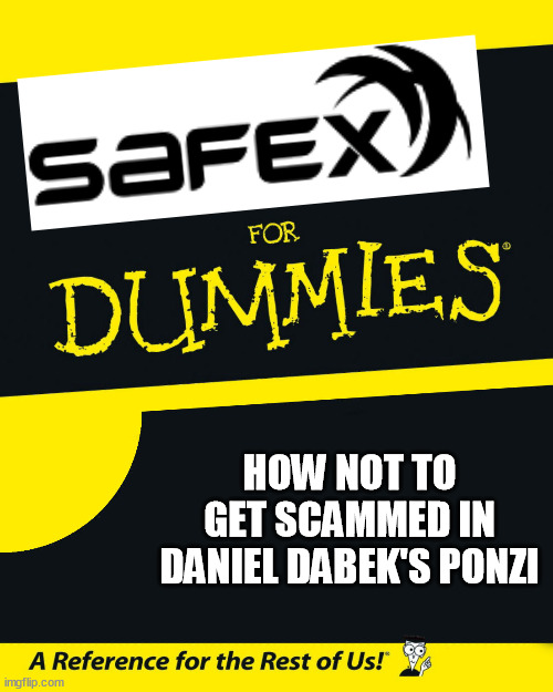 Safex book | HOW NOT TO GET SCAMMED IN DANIEL DABEK'S PONZI | image tagged in safex,scam,dabek | made w/ Imgflip meme maker