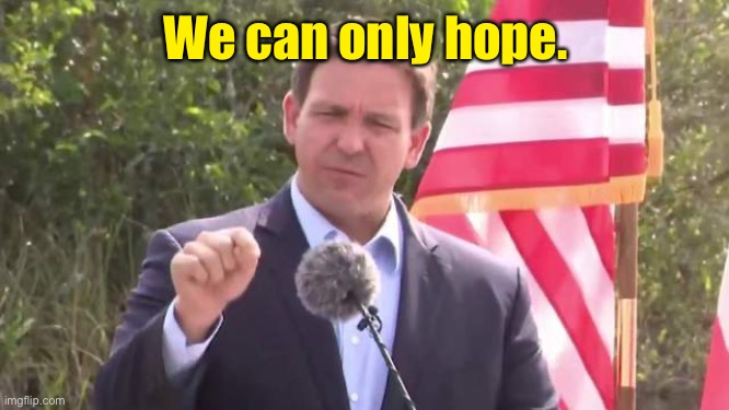 Florida Governor Ron DeSantis | We can only hope. | image tagged in florida governor ron desantis | made w/ Imgflip meme maker