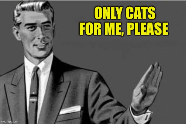 No thanks | ONLY CATS FOR ME, PLEASE | image tagged in no thanks | made w/ Imgflip meme maker