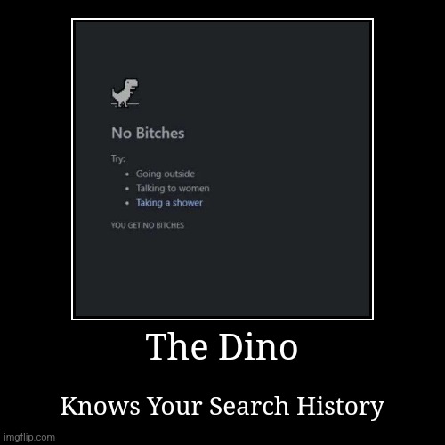 The dino | image tagged in funny,demotivationals,search history,dinosaur | made w/ Imgflip demotivational maker