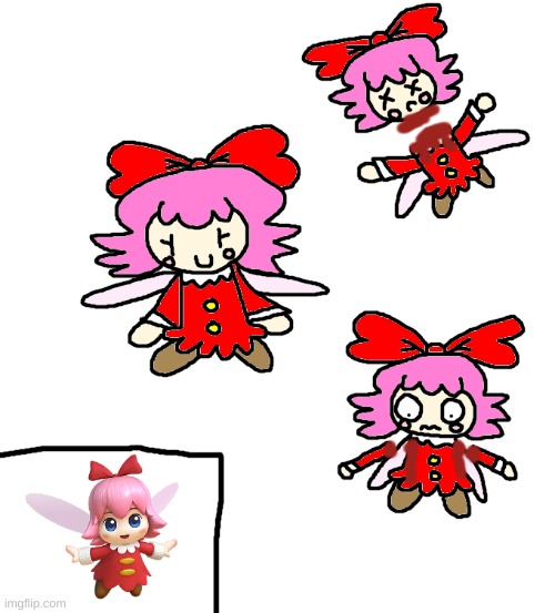Ribbon Drawings | image tagged in kirby,fanart,cute,gore,blood,funny | made w/ Imgflip meme maker