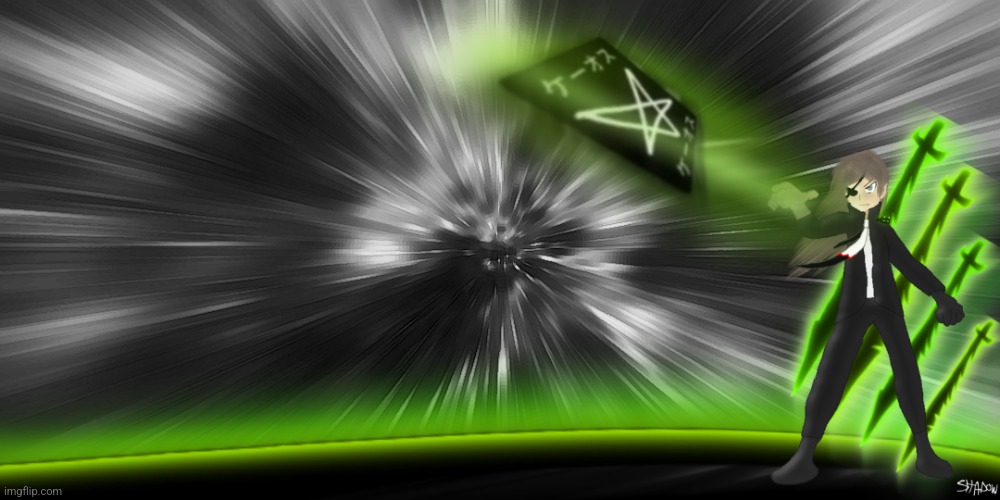 "Chaos Card: Nuclear Blades" | More art of my main persona. | made w/ Imgflip meme maker