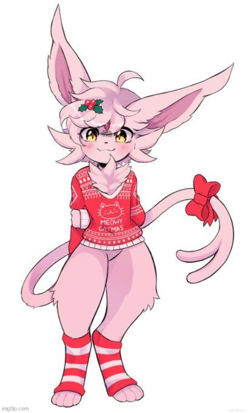 Christmas Espeon | image tagged in christmas espeon | made w/ Imgflip meme maker