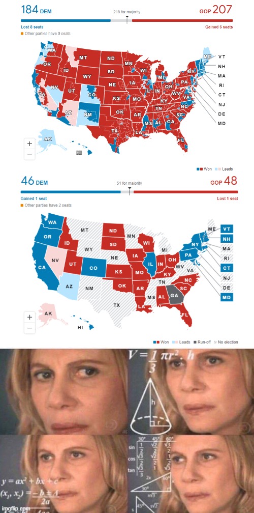 Americans, how is this not a red wave? The MSM is acting like the Republicans haven't dominated this election. I'm confused. | image tagged in math lady/confused lady | made w/ Imgflip meme maker