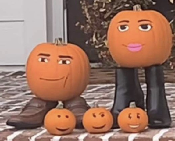 Pumpkins with Roblox faces Blank Meme Template