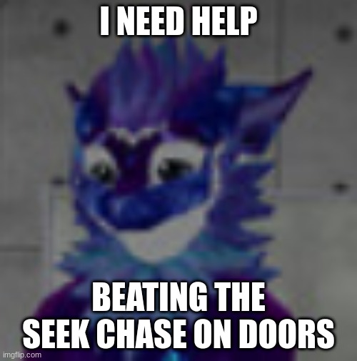 Sad Nardo | I NEED HELP; BEATING THE SEEK CHASE ON DOORS | image tagged in sad nardo | made w/ Imgflip meme maker