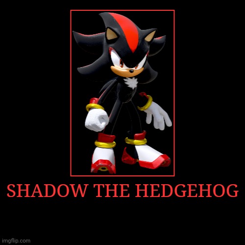 Shadow the Hedgehog | SHADOW THE HEDGEHOG | | image tagged in demotivationals,sonic the hedgehog,shadow the hedgehog | made w/ Imgflip demotivational maker