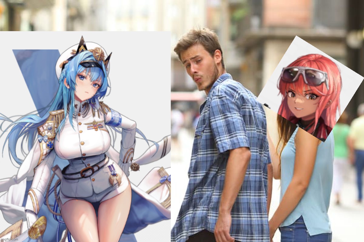 Pulling for Helm | image tagged in memes,distracted boyfriend,nikke | made w/ Imgflip meme maker