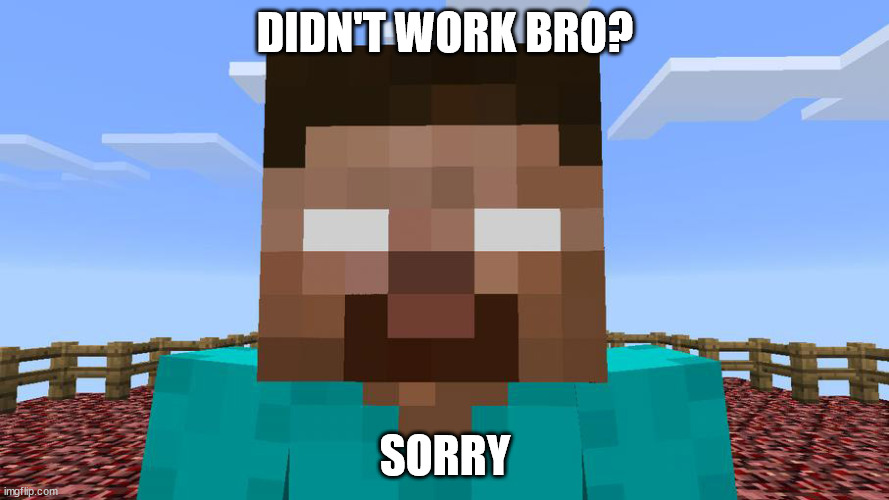 DIDN'T WORK BRO? SORRY | made w/ Imgflip meme maker