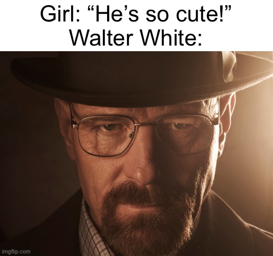 Cringe memes replaced with breaking bad |  Girl: “He’s so cute!”
Walter White: | image tagged in breaking bad,funny,memes | made w/ Imgflip meme maker