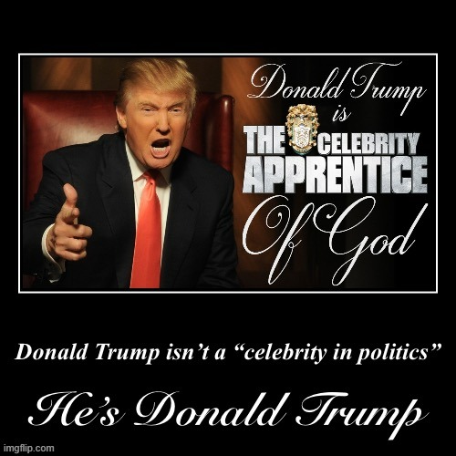 Donald Trump celebrity in politics | image tagged in donald trump celebrity in politics | made w/ Imgflip meme maker
