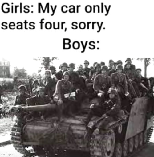 Infinite seats | image tagged in tank | made w/ Imgflip meme maker