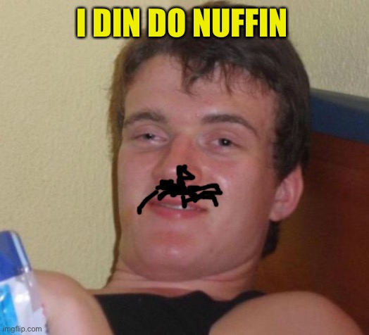10 Guy Meme | I DIN DO NUFFIN | image tagged in memes,10 guy | made w/ Imgflip meme maker