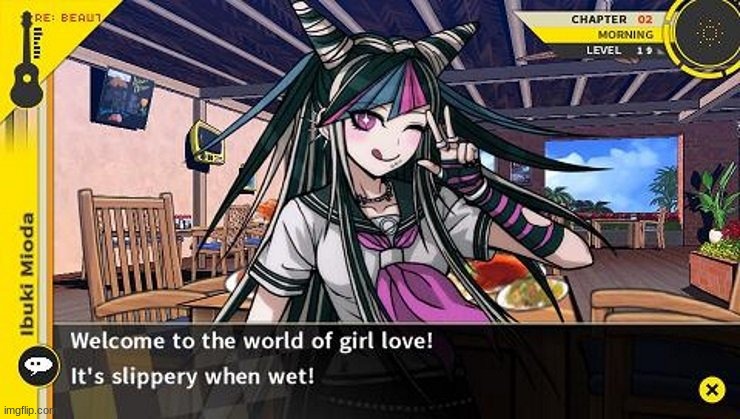 my mouth tastes like blood | image tagged in welcome to the world of girl love | made w/ Imgflip meme maker