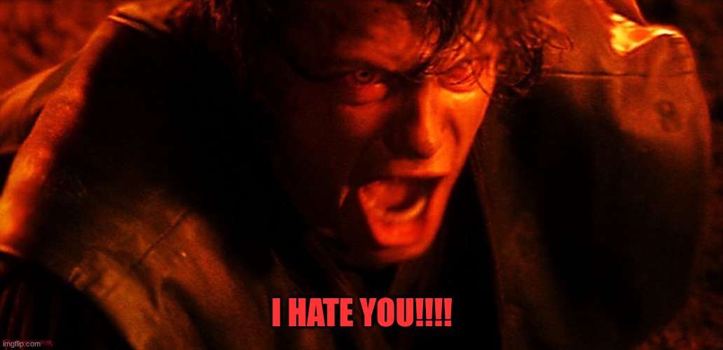 Anakin I Hate You | I HATE YOU!!!! | image tagged in anakin i hate you | made w/ Imgflip meme maker