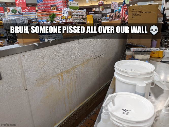 BRUH, SOMEONE PISSED ALL OVER OUR WALL 💀 | made w/ Imgflip meme maker