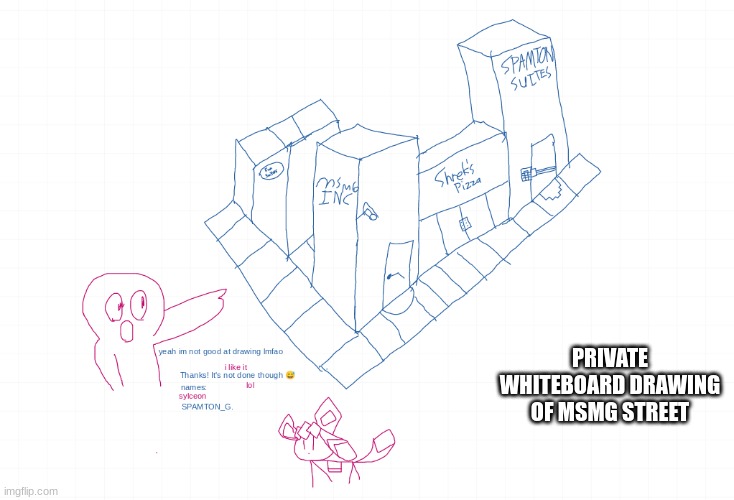 PRIVATE WHITEBOARD DRAWING OF MSMG STREET | made w/ Imgflip meme maker