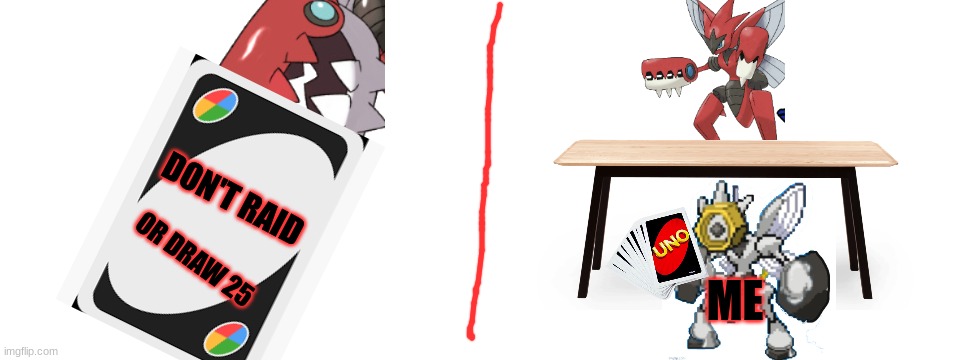 Death and Melmezor Draw 25 | DON'T RAID ME | image tagged in death and melmezor draw 25 | made w/ Imgflip meme maker