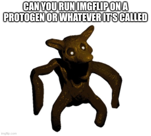 Shinto (Shitno) | CAN YOU RUN IMGFLIP ON A PROTOGEN OR WHATEVER IT'S CALLED | image tagged in shinto shitno | made w/ Imgflip meme maker