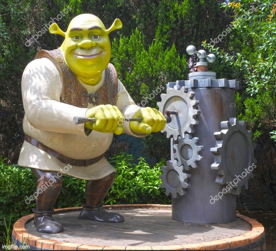 This statue of Shrek will stand in the Plaza as a memorial to him | made w/ Imgflip meme maker