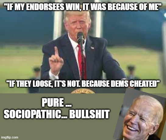 Finally, Rupert Murdoch realizes he must cut his losses | "IF MY ENDORSEES WIN, IT WAS BECAUSE OF ME"; "IF THEY LOOSE, IT'S NOT. BECAUSE DEMS CHEATED"; PURE ... SOCIOPATHIC... BULLSHIT | image tagged in sociopath,ridiculous,egocentric,narcissist,donald trump | made w/ Imgflip meme maker