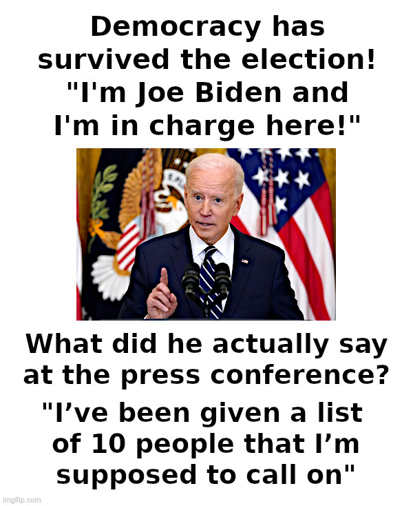 Democracy Has Survived The Election! | image tagged in joe biden,democracy,election,are you really in charge here,al haig | made w/ Imgflip meme maker