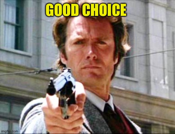 Dirty harry | GOOD CHOICE | image tagged in dirty harry | made w/ Imgflip meme maker