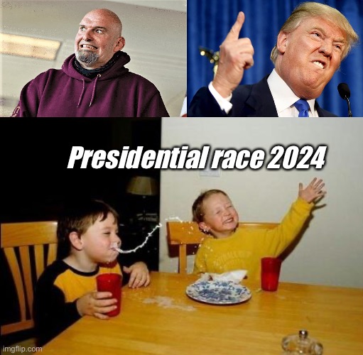 Chunk vs Cheeto | Presidential race 2024 | image tagged in john fetterman lt gov of pa,donald trump,yo momma so fat,politics lol | made w/ Imgflip meme maker