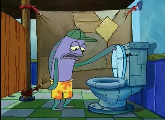 High Quality oh thats a toilet spongebob fish Blank Meme Template