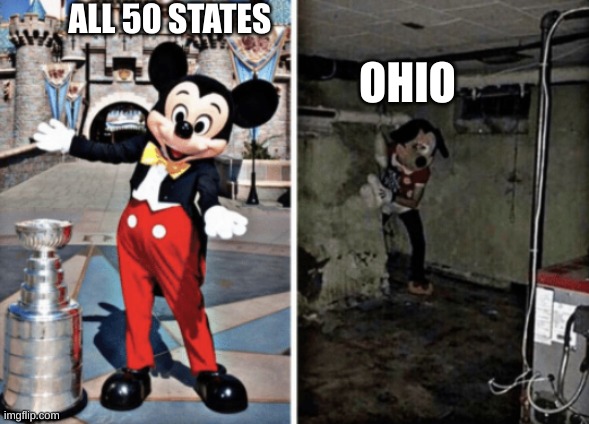 mmm monkey | ALL 50 STATES; OHIO | image tagged in basement mickey mouse,ohio | made w/ Imgflip meme maker