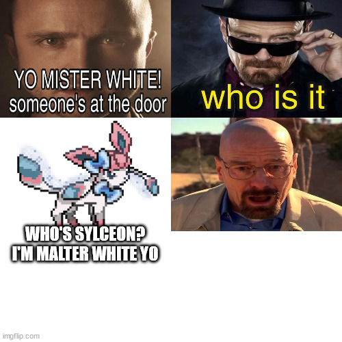 Yo Mister White, someone’s at the door! | WHO'S SYLCEON? I'M MALTER WHITE YO | image tagged in yo mister white someone s at the door | made w/ Imgflip meme maker