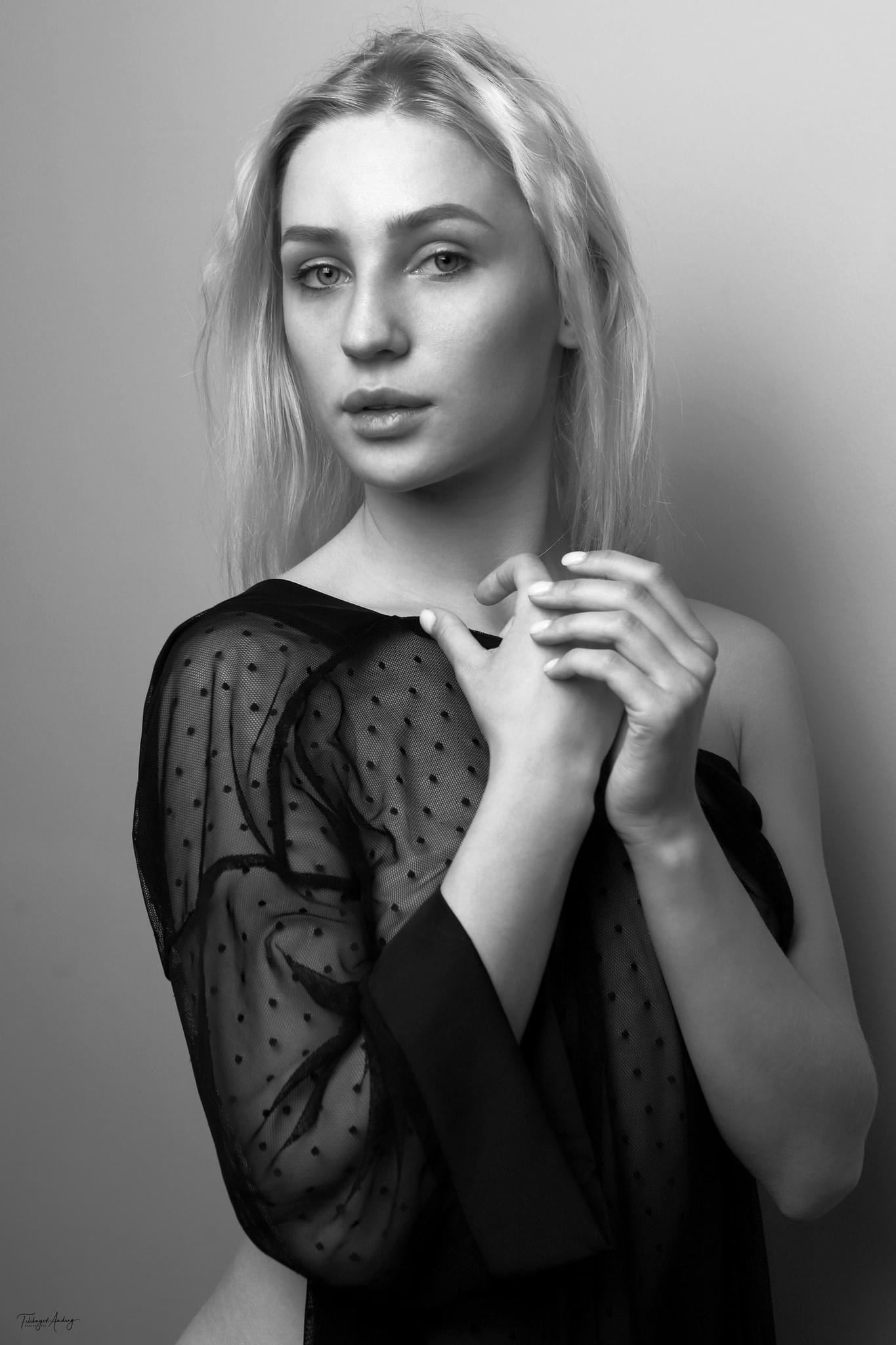 Ukrainian girl in black & white Blank Meme Template