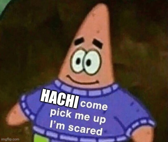Mom come pick me up i'm scared | HACHI | image tagged in mom come pick me up i'm scared | made w/ Imgflip meme maker