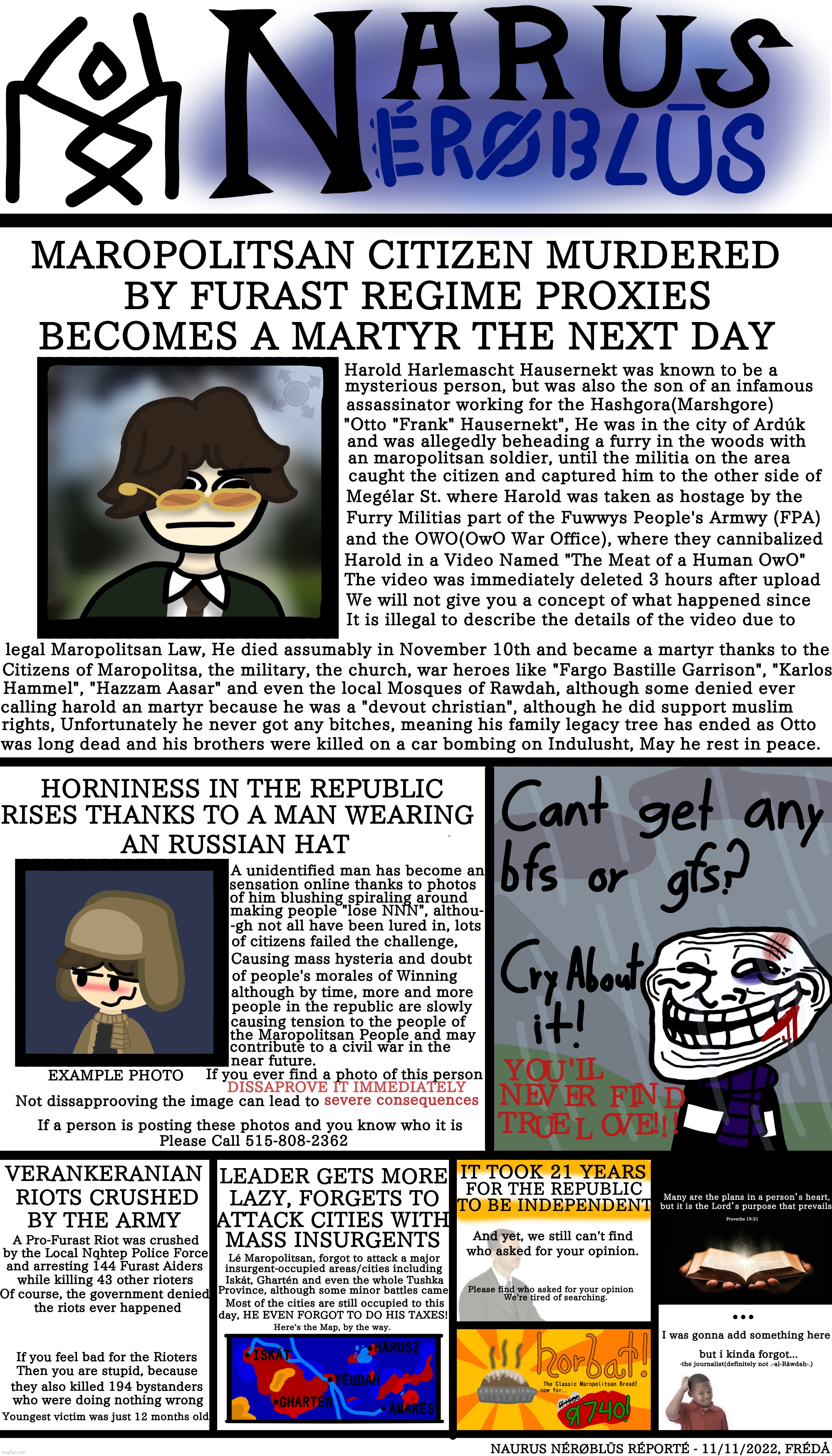 NARUS NÉRØBLŪS PAPÉLBAGH - 11/11/2022 | made w/ Imgflip meme maker