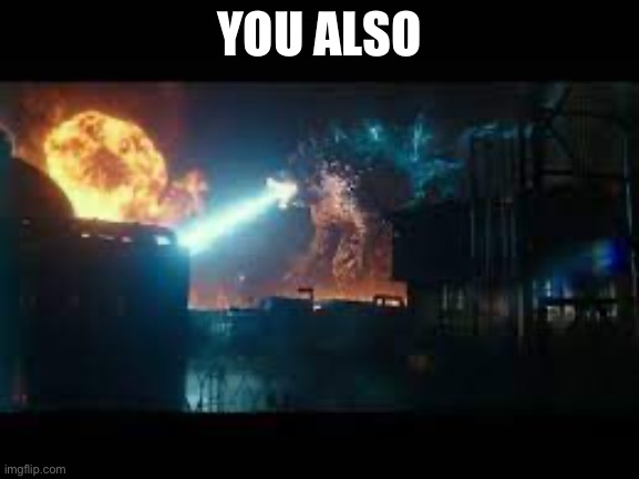 Godzilla destroying some building | YOU ALSO | image tagged in godzilla destroying some building | made w/ Imgflip meme maker