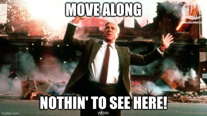 Nothing to See Here | MOVE ALONG NOTHIN' TO SEE HERE! | image tagged in nothing to see here | made w/ Imgflip meme maker