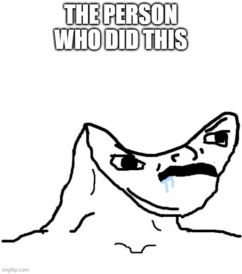 Angry Brainlet  | THE PERSON WHO DID THIS | image tagged in angry brainlet | made w/ Imgflip meme maker