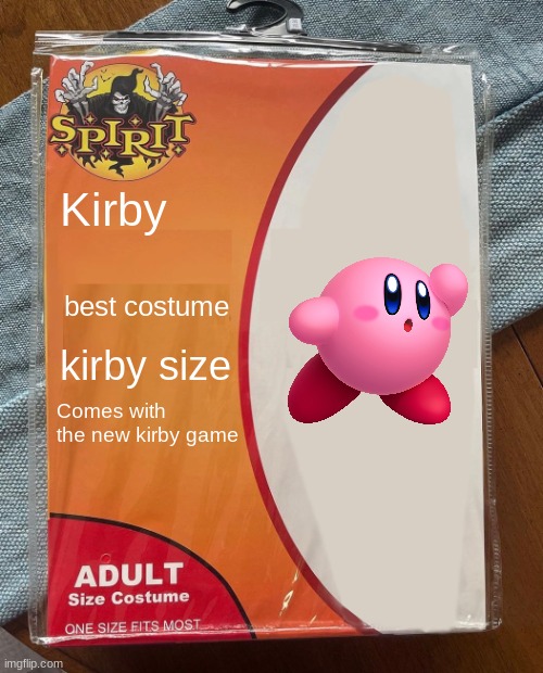 Spirit Halloween | Kirby; best costume; kirby size; Comes with the new kirby game | image tagged in spirit halloween | made w/ Imgflip meme maker