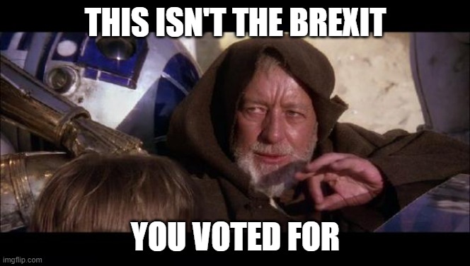 This isn't the Brexit you voted for. | THIS ISN'T THE BREXIT; YOU VOTED FOR | image tagged in these aren't the droids you're looking for,brexit | made w/ Imgflip meme maker
