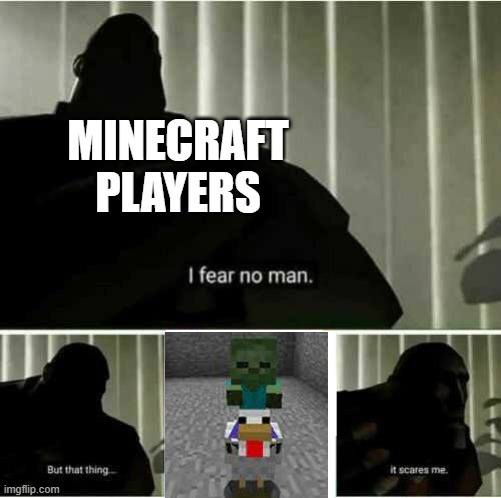 I fear no man | MINECRAFT PLAYERS | image tagged in i fear no man | made w/ Imgflip meme maker