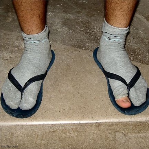 Socks with Holes in Sandals | image tagged in socks with holes in sandals | made w/ Imgflip meme maker