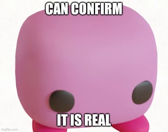 Kirby Funko Pop | CAN CONFIRM IT IS REAL | image tagged in kirby funko pop | made w/ Imgflip meme maker