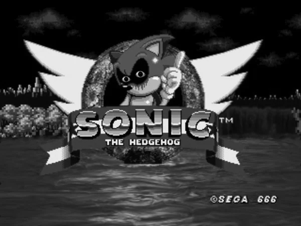 High Quality Cursed Sonic.EXE Title Screen Blank Meme Template