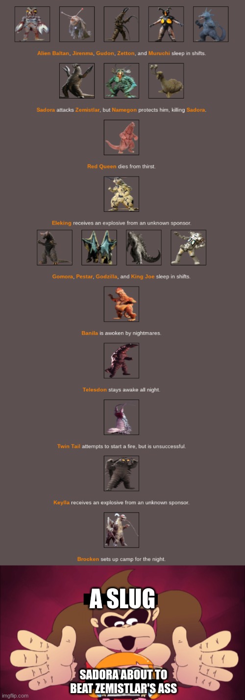A SLUG; SADORA ABOUT TO BEAT ZEMISTLAR'S ASS | made w/ Imgflip meme maker