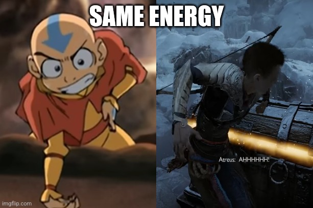 GoW: Ragnarok meme | SAME ENERGY | image tagged in video games,tv show | made w/ Imgflip meme maker