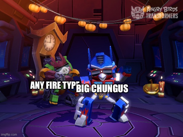 XD | ANY FIRE TYPE; BIG CHUNGUS | image tagged in uh oh | made w/ Imgflip meme maker