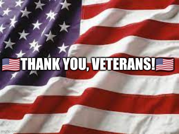 Veterans Day 2022 | 🇺🇸THANK YOU, VETERANS!🇺🇸 | image tagged in usa flag,veterans day | made w/ Imgflip meme maker